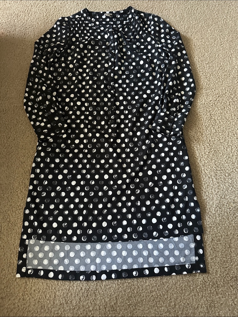 Merona Black and White Polka Dot Tunic Top